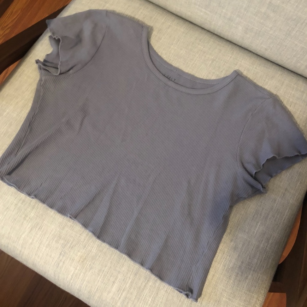 Waffle Blue Cropped T-shirt